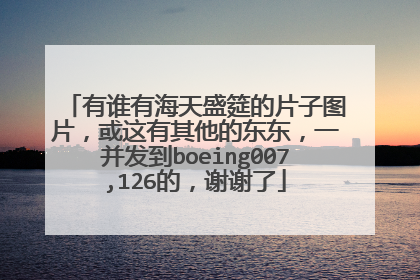 有谁有海天盛筵的片子图片,或这有其他的东东,一并发到boeing007,126的,谢谢了