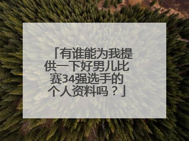 有谁能为我提供一下好男儿比赛34强选手的个人资料吗？