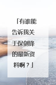 有谁能告诉我关于保剑锋的最新资料啊？