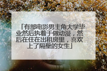 有部电影男主角大学毕业然后执着于做动漫，然后在住在出租房里，喜欢上了隔壁的女生