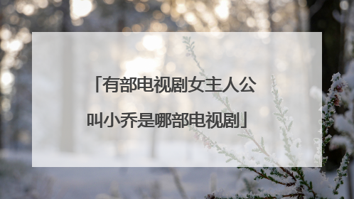 有部电视剧女主人公叫小乔是哪部电视剧