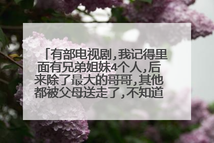 有部电视剧,我记得里面有兄弟姐妹4个人,后来除了最大的哥哥,其他都被父母送走了,不知道是什么名字了!