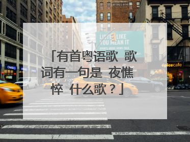 有首粤语歌 歌词有一句是 夜憔悴 什么歌？