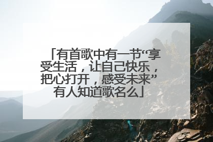 有首歌中有一节“享受生活，让自己快乐，把心打开，感受未来”有人知道歌名么