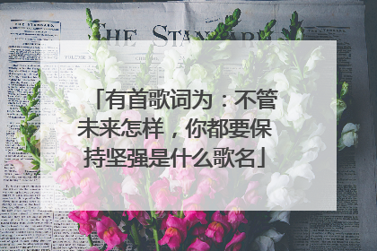 有首歌词为：不管未来怎样，你都要保持坚强是什么歌名
