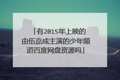 有2015年上映的由伍嘉成主演的少年频道百度网盘资源吗