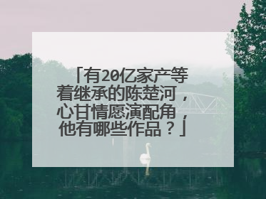 有20亿家产等着继承的陈楚河，心甘情愿演配角，他有哪些作品？