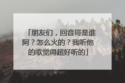 朋友们，回音哥是谁阿？怎么火的？我听他的歌觉得超好听的