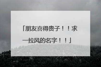 朋友喜得贵子！！求一拉风的名字！！