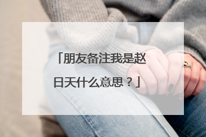 朋友备注我是赵日天什么意思？