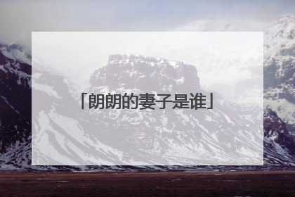 朗朗的妻子是谁