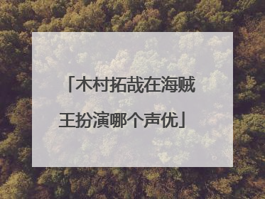 木村拓哉在海贼王扮演哪个声优