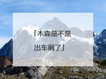 木森是不是出车祸了