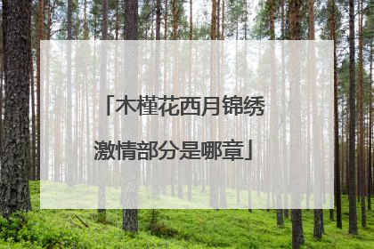 木槿花西月锦绣激情部分是哪章