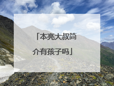 本亮大叔简介有孩子吗