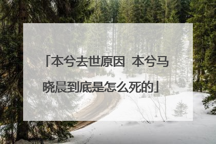 本兮去世原因 本兮马晓晨到底是怎么死的