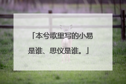 本兮歌里写的小易是谁、思仪是谁。