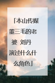 本山传媒董三毛的老婆 刘丹 演过什么什么角色