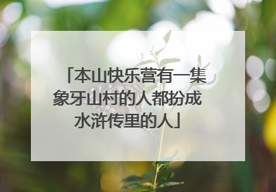 本山快乐营有一集象牙山村的人都扮成水浒传里的人