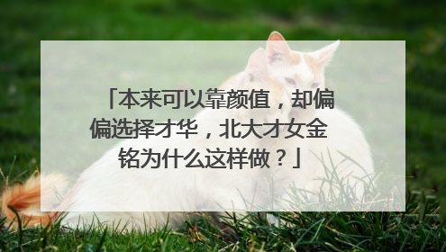 本来可以靠颜值,却偏偏选择才华,北大才女金铭为什么这样做?