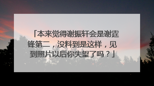 本来觉得谢振轩会是谢霆锋第二,没料到是这样,见到照片以后你失望了吗?