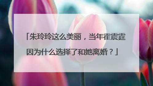 朱玲玲这么美丽,当年霍震霆因为什么选择了和她离婚?