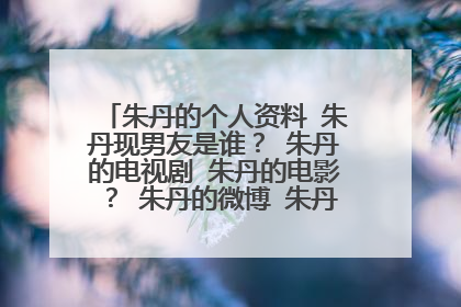 朱丹的个人资料 朱丹现男友是谁？ 朱丹的电视剧 朱丹的电影？ 朱丹的微博 朱丹的博客 朱丹的图片