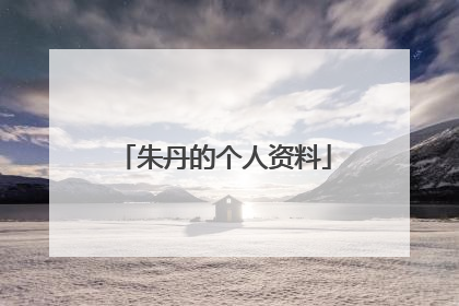 朱丹的个人资料