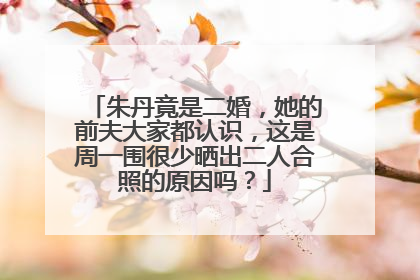 朱丹竟是二婚，她的前夫大家都认识，这是周一围很少晒出二人合照的原因吗？