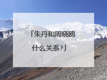 朱丹和周晓鸥什么关系?