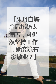朱丹自爆产后堵奶太痛苦，可仍然坚持工作，她究竟有多敬业？