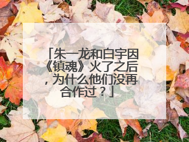 朱一龙和白宇因《镇魂》火了之后，为什么他们没再合作过？