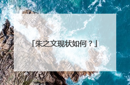 朱之文现状如何?