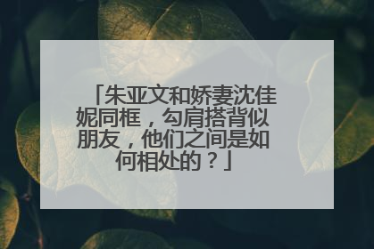 朱亚文和娇妻沈佳妮同框，勾肩搭背似朋友，他们之间是如何相处的？