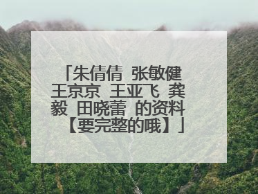 朱倩倩 张敏健 王京京 王亚飞 龚毅 田晓蕾 的资料 【要完整的哦】