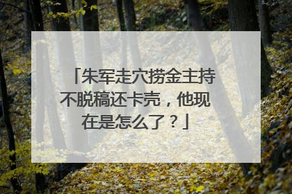 朱军走穴捞金主持不脱稿还卡壳，他现在是怎么了？