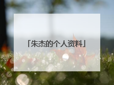 朱杰的个人资料