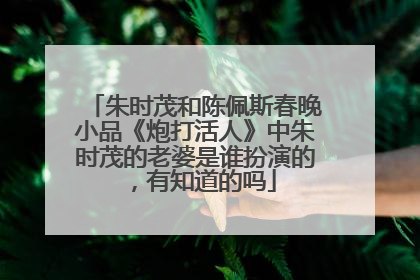 朱时茂和陈佩斯春晚小品《炮打活人》中朱时茂的老婆是谁扮演的，有知道的吗