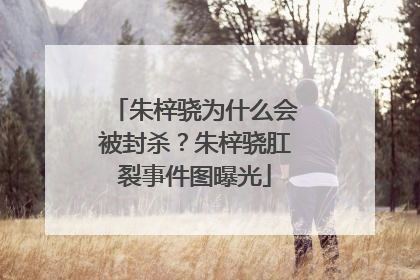 朱梓骁为什么会被封杀？朱梓骁肛裂事件图曝光