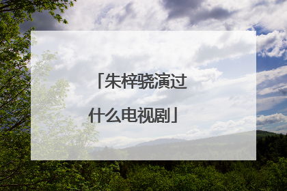 朱梓骁演过什么电视剧