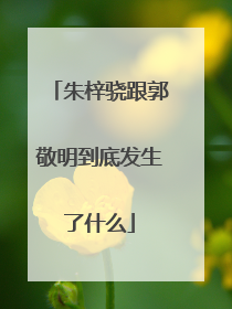 朱梓骁跟郭敬明到底发生了什么