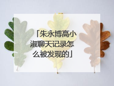 朱永博高小淑聊天记录怎么被发现的