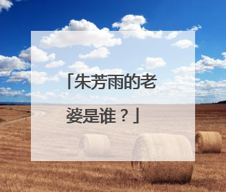 朱芳雨的老婆是谁?