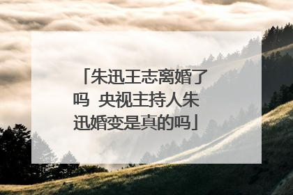 朱迅王志离婚了吗 央视主持人朱迅婚变是真的吗