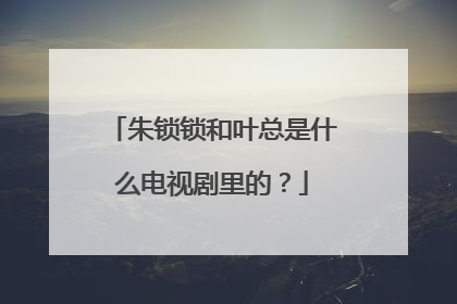 朱锁锁和叶总是什么电视剧里的？