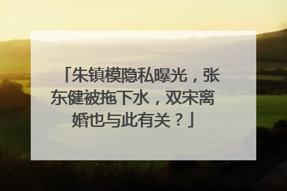 朱镇模隐私曝光，张东健被拖下水，双宋离婚也与此有关？