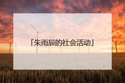 朱雨辰的社会活动