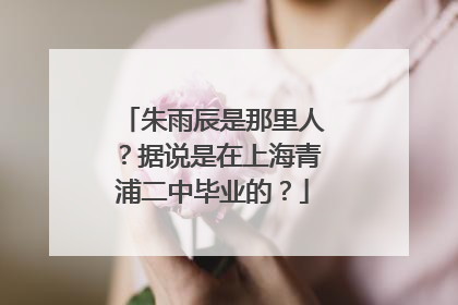 朱雨辰是那里人？据说是在上海青浦二中毕业的？