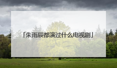 朱雨辰都演过什么电视剧