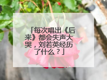 每次唱出《后来》都会失声大哭，刘若英经历了什么？